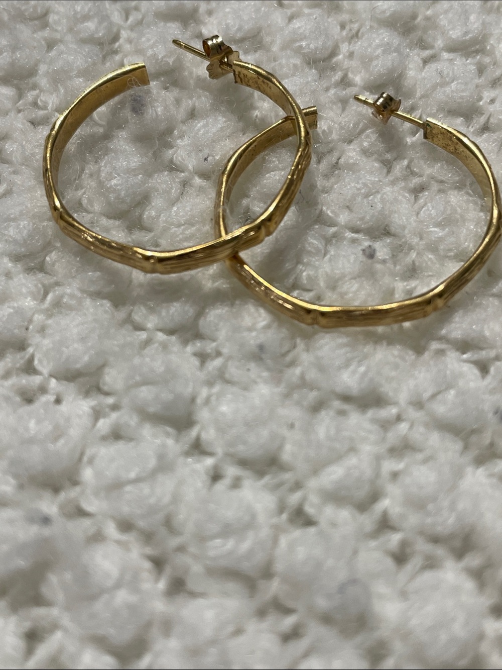 Vintage Bamboo Inspired Hoop Earrings